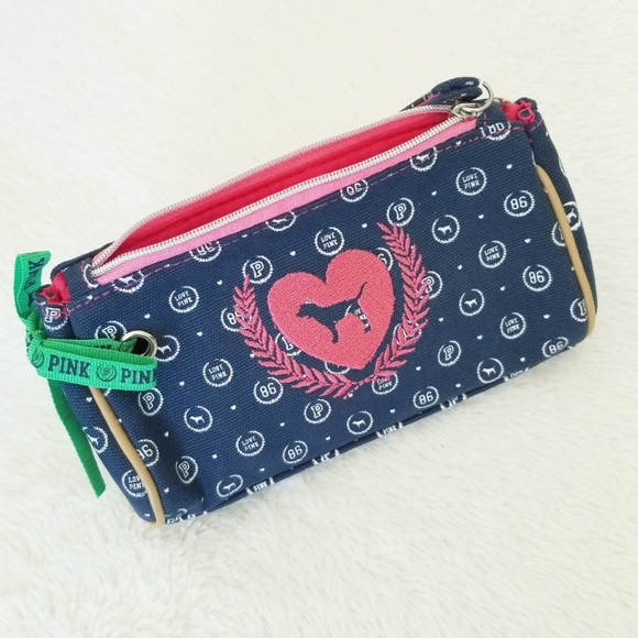 Victoria's Secret PINK Vintage Iconic Cosmetic Makeup Pencil Bag Pouch NWOT - Picture 2 of 12